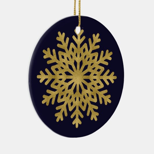 Elegant Gold Snowflake Holiday Cirkel Ornament (Rechts)
