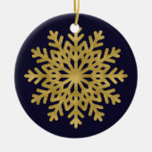 Elegant Gold Snowflake Holiday Cirkel Ornament (Voorkant)