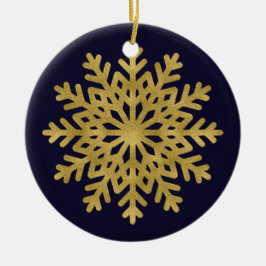 Elegant Gold Snowflake Holiday Cirkel Ornament