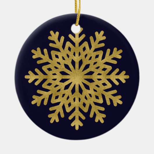 Elegant Gold Snowflake Holiday Cirkel Ornament (Voorkant)