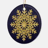 Elegant Gold Snowflake Holiday Cirkel Ornament (Links)