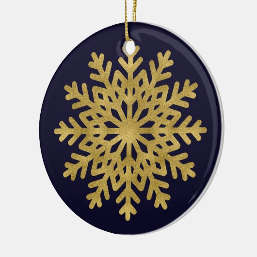 Elegant Gold Snowflake Holiday Cirkel Ornament (Links)