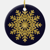 Elegant Gold Snowflake Holiday Cirkel Ornament (Achterkant)