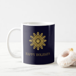Elegant Gold Snowflake Holiday Coffee Mok