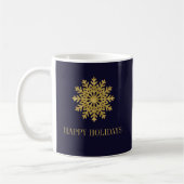 Elegant Gold Snowflake Holiday Coffee Mok (Links)