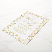 Elegant Gold Snowflake Holiday Folie Uitnodiging (Gedraaid)