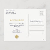 Elegant Gold Snowflake Holiday Foto Briefkaart (Achterkant)
