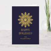Elegant Gold Snowflake Holiday Greeting Kaart (Voorkant)