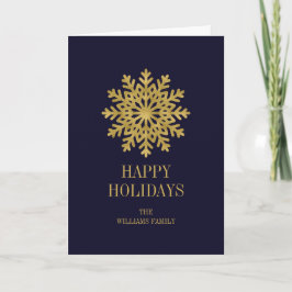 Elegant Gold Snowflake Holiday Greeting Kaart