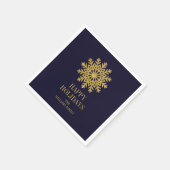 Elegant Gold Snowflake Holiday Paper Napkins Servet (Hoek)
