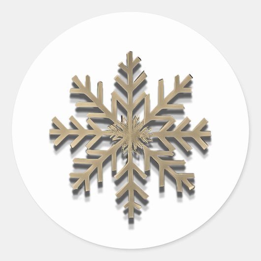 Elegant Gold Snowflake Holiday Sticker (Voorkant)