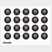 Elegant Gold Snowflake Holiday Sticker (Vel)