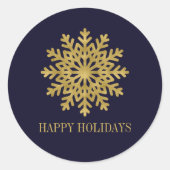 Elegant Gold Snowflake Holiday Sticker (Voorkant)