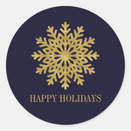 Elegant Gold Snowflake Holiday Sticker