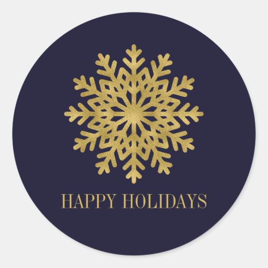 Elegant Gold Snowflake Holiday Sticker (Voorkant)