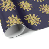 Elegant Gold Snowflake Holiday Wrapping Paper Cadeaupapier (Rol Hoek)