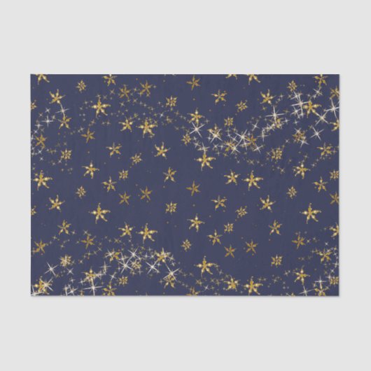 Elegant Gold Snowflake Kerstmis Rood Tissuepapier (Voorkant)