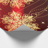 Elegant Gold Snowflake Name Sjabloon Kerstmis Cadeaupapier (Hoek)