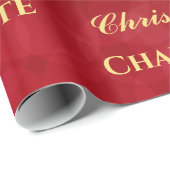 Elegant Gold Snowflake Name Sjabloon Kerstmis Cadeaupapier (Rol Hoek)