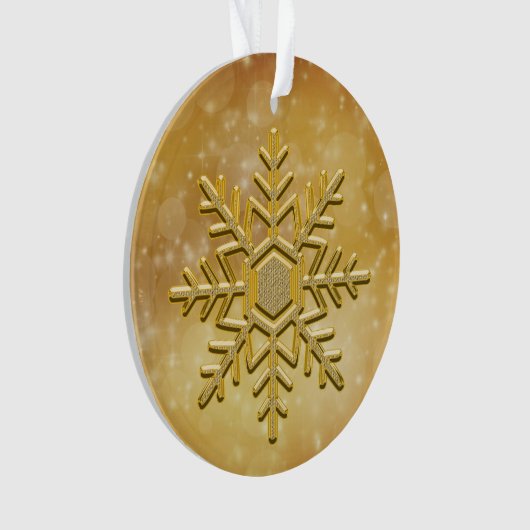 Elegant Gold Snowflake Ornament (voorkant)