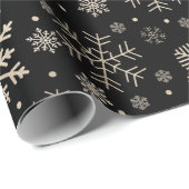 Elegant Gold Snowflake Pattern Driving Glitter Cadeaupapier (Rol Hoek)