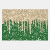 Elegant Gold Snowflake Pattern Driving Glitter Inpakpapier Vel (Voorkant 3)