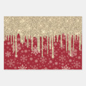 Elegant Gold Snowflake Pattern Driving Glitter Inpakpapier Vel (Voorkant 2)