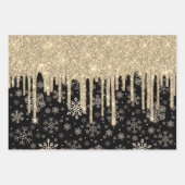 Elegant Gold Snowflake Pattern Driving Glitter Inpakpapier Vel (Voorkant)
