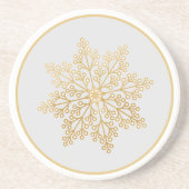 Elegant Gold Snowflake Stone Onderzetter (Voorkant)