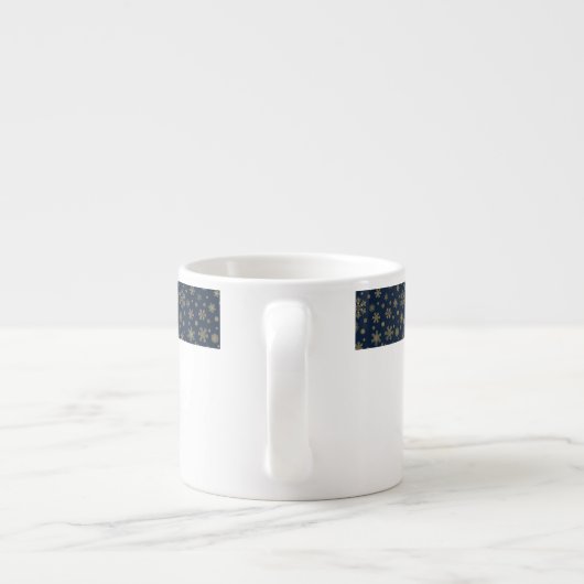 Elegant Gold Snowflake Winter Pattern Espresso Kop (Achterkant)