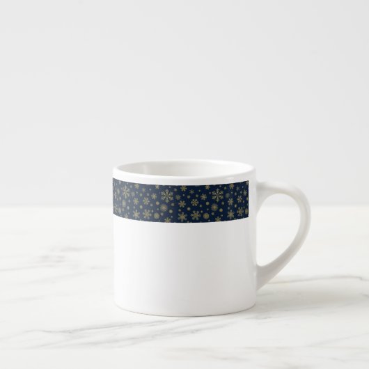 Elegant Gold Snowflake Winter Pattern Espresso Kop (Rechts)