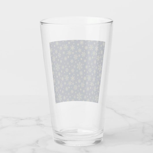 Elegant Gold Snowflake Winter Pattern Glas (Achterkant)