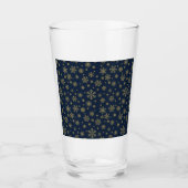 Elegant Gold Snowflake Winter Pattern Glas (Voorkant)