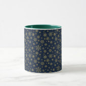 Elegant Gold Snowflake Winter Pattern Mok (Midden)