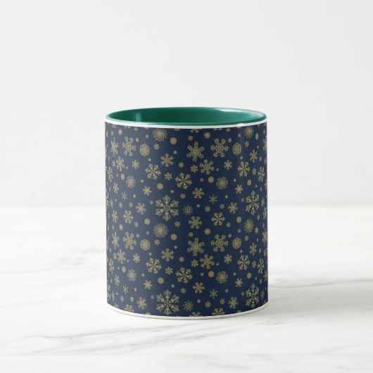 Elegant Gold Snowflake Winter Pattern Mok (Midden)