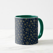 Elegant Gold Snowflake Winter Pattern Mok (Voorkant rechts)