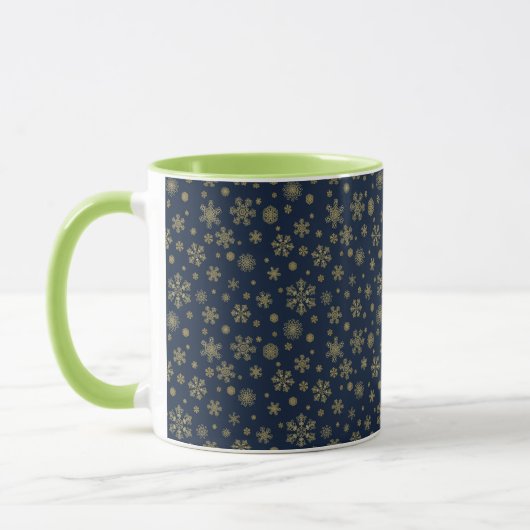 Elegant Gold Snowflake Winter Pattern Mok (Links)
