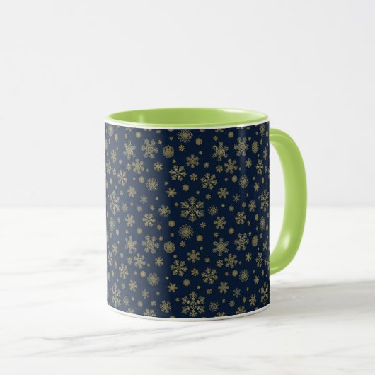 Elegant Gold Snowflake Winter Pattern Mok (Voorkant rechts)