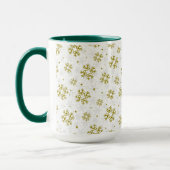 Elegant Gold Snowflake Winter Pattern Mok (Links)