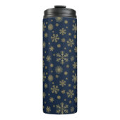 Elegant Gold Snowflake Winter Pattern Thermosbeker (Voorkant)