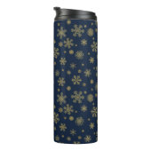 Elegant Gold Snowflake Winter Pattern Thermosbeker (Geroteerd rechts)