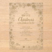 Elegant Gold Snowflakes Christmas Party Acryl Uitnodigingen (Voorkant)