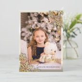 Elegant Gold Snowflakes Foto Merry Kerstmis (Staand voorkant)