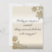 Elegant Gold Snowflakes Foto Merry Kerstmis (Achterkant)