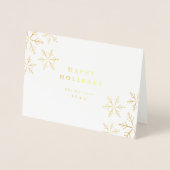 Elegant Gold Snowflakes Holiday Folie Kaarten (Voorkant)