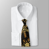 Elegant Gold Snowflakes kerst | Necktie Stropdas (Gebonden)