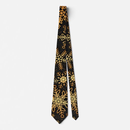 Elegant Gold Snowflakes kerst | Necktie Stropdas (Voorkant)