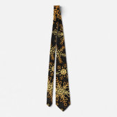 Elegant Gold Snowflakes kerst | Necktie Stropdas (Achterkant)