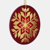 Elegant Gold Snowflakes kerst | Versiering Keramisch Ornament (Rechts)