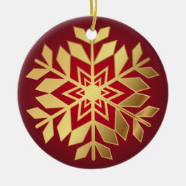 Elegant Gold Snowflakes kerst | Versiering Keramisch Ornament